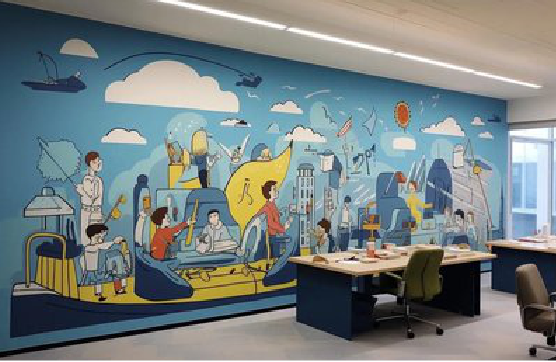 泸西办公室墙绘的特点。