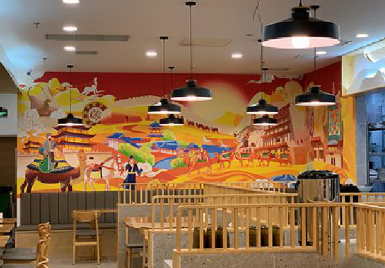 泸西商业空间彩绘介绍。