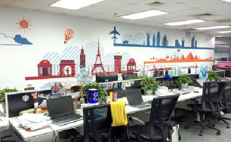 泸西教你设计办公室墙绘的方法。